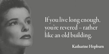 Portrait link to Katharine Hepburn's career highlights at Oscars.org 
